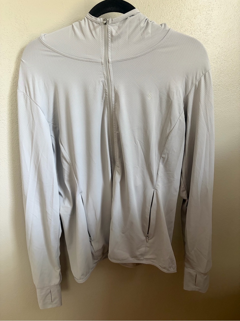 Light Gray Men's Zip Jacket - Breathable Long-Sleeve